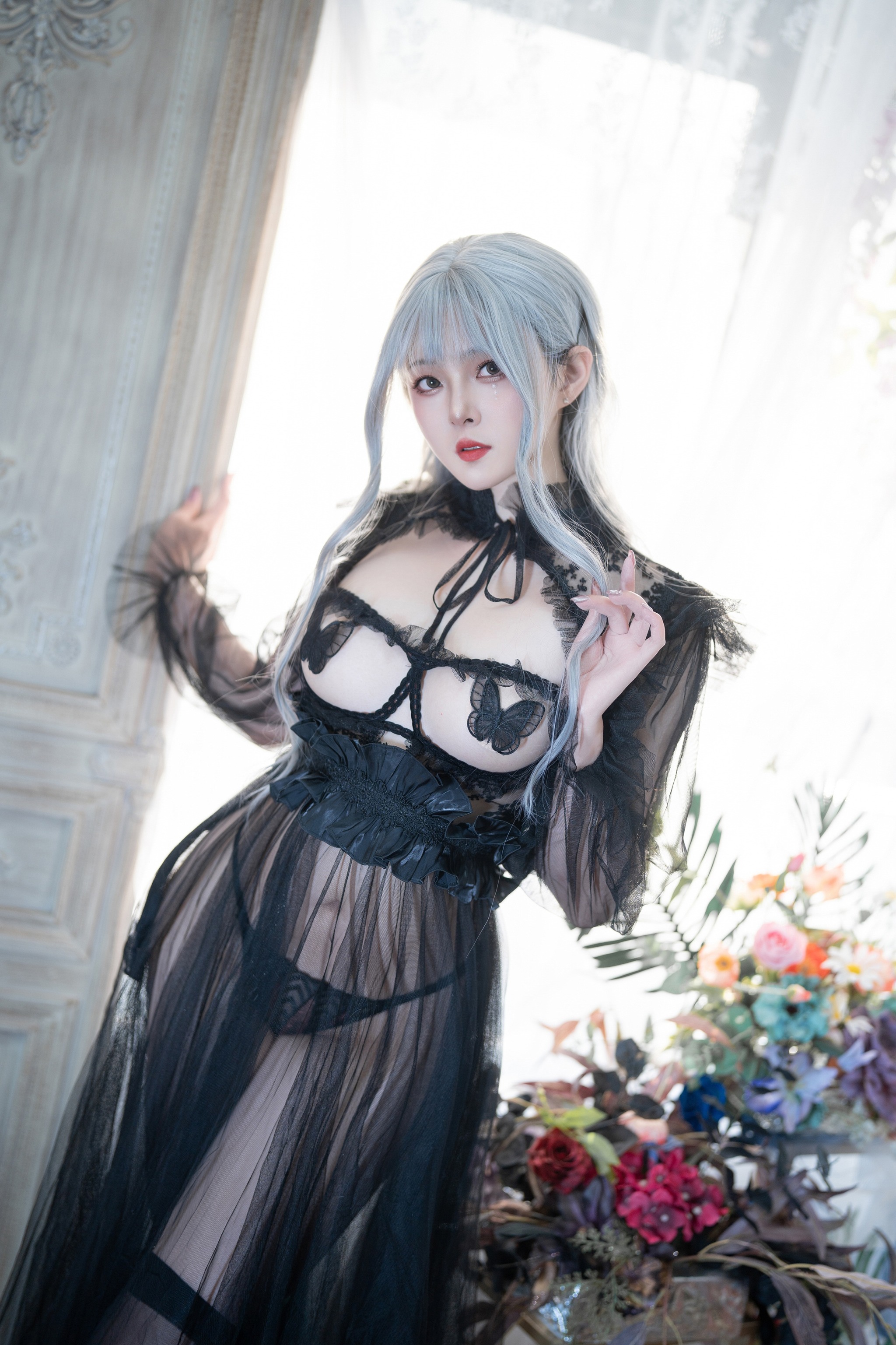 图片[1]-Natsuko夏夏子 – NO.083 Black Butterfly[63P]-XikXak